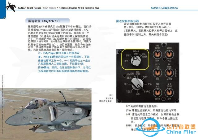模擬飛行游戲 飛行手冊 AV-8B鷂2 1.18飛機的耳朵雷達裝置-8821