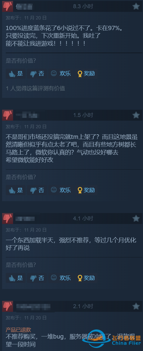 《微軟模擬飛行2024》差評如潮 好評率僅17%-5911